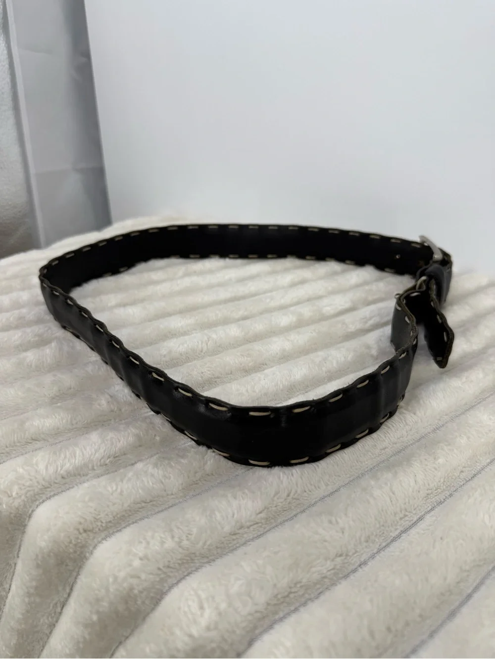 Max boy black leather